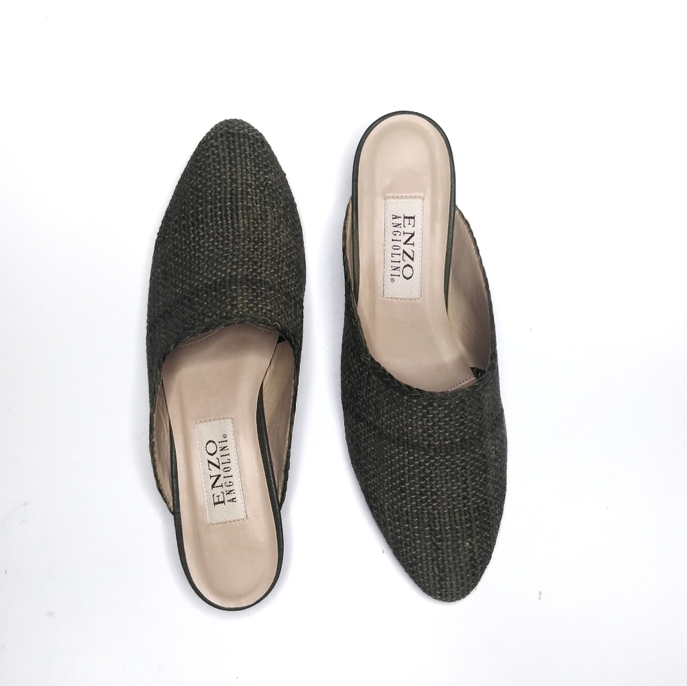 Vintage Enzo Angiolini mules green size 10m